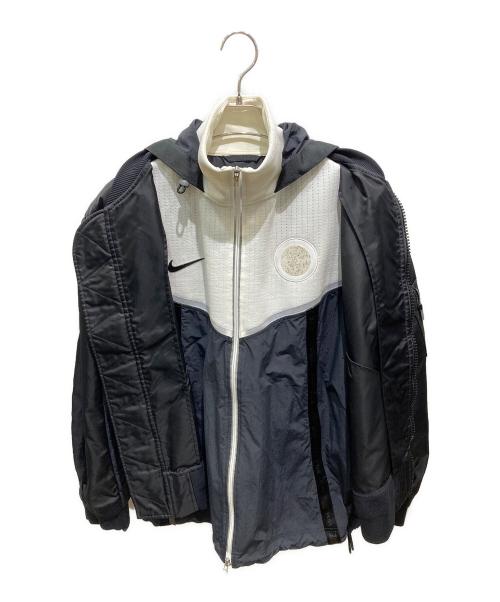 NIKE（ナイキ）NIKE (ナイキ) sacai (サカイ) Layered Bomber Jacket ブラック サイズ:Ｌの古着・服飾アイテム