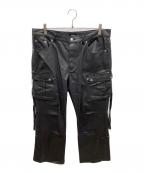 BREATHブレス）の古着「COATING BOOTCUT CARGO PANTS」｜ブラック