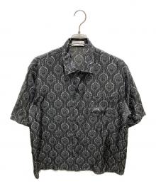 MARKA（マーカ）の古着「HABUTAE SILK SILK OPEN COLLAR SHIRT」｜ブラック DAMASK