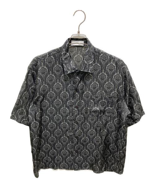 MARKA（マーカ）MARKA (マーカ) HABUTAE SILK SILK OPEN COLLAR SHIRT ブラック DAMASK サイズ:3の古着・服飾アイテム