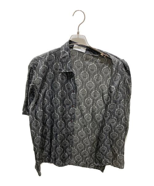 MARKA（マーカ）MARKA (マーカ) HABUTAE SILK SILK OPEN COLLAR SHIRT ブラック DAMASK サイズ:3の古着・服飾アイテム
