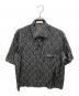 MARKA（マーカ）の古着「HABUTAE SILK SILK OPEN COLLAR SHIRT」｜ブラック DAMASK