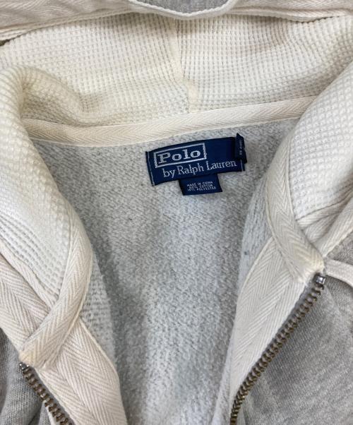 POLO RALPH LAUREN（ポロ・ラルフローレン）POLO RALPH LAUREN (ポロ・ラルフローレン) ポロ刺繍裏サーマルジップパーカー グレー サイズ:Ｍの古着・服飾アイテム