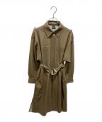 BOSSボス）の古着「パーフォレート シャツドレス」｜ブラウン