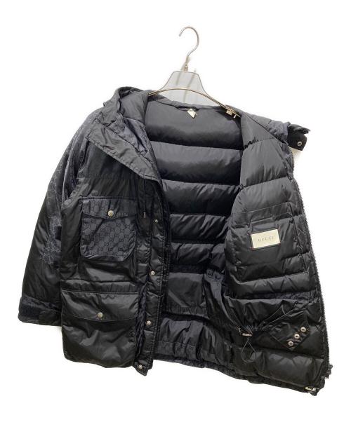 GUCCI（グッチ）GUCCI (グッチ) GGジャガードダウンジャケット ブラック サイズ:46の古着・服飾アイテム