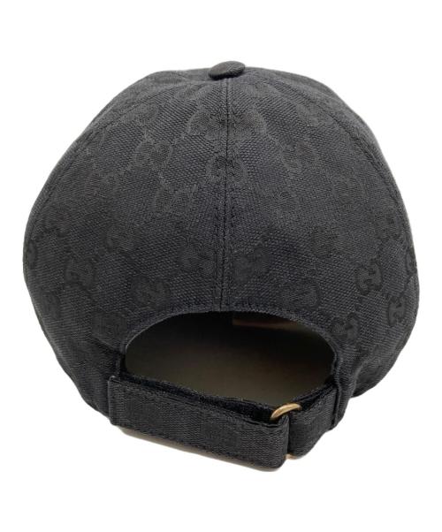 GUCCI（グッチ）GUCCI (グッチ) GGキャンバス レザーロゴパッチベースボール キャップ ブラック サイズ: XLの古着・服飾アイテム