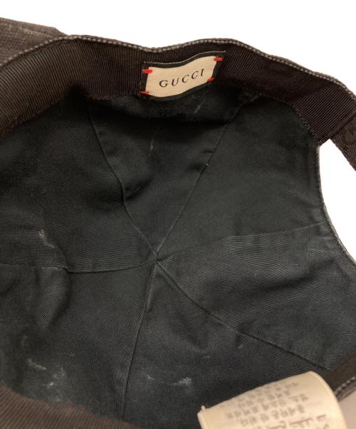 GUCCI（グッチ）GUCCI (グッチ) GGキャンバス レザーロゴパッチベースボール キャップ ブラック サイズ: XLの古着・服飾アイテム