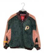 NFLエヌエフエル）の古着「スウェード切替スタジャン」｜グリーン