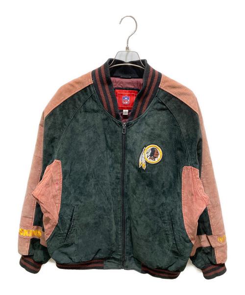 NFL（エヌエフエル）NFL (エヌエフエル) スウェード切替スタジャン グリーン サイズ:XLの古着・服飾アイテム