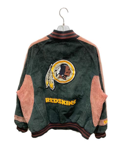 NFL（エヌエフエル）NFL (エヌエフエル) スウェード切替スタジャン グリーン サイズ:XLの古着・服飾アイテム