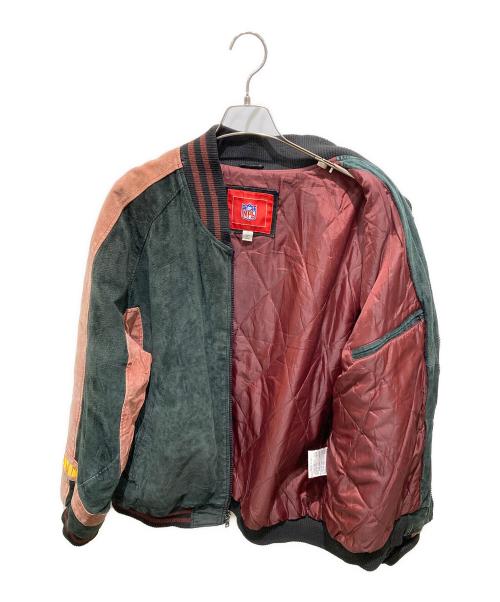 NFL（エヌエフエル）NFL (エヌエフエル) スウェード切替スタジャン グリーン サイズ:XLの古着・服飾アイテム