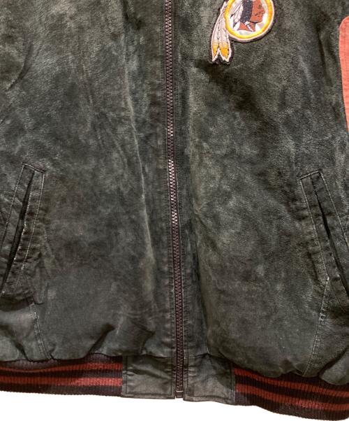 NFL（エヌエフエル）NFL (エヌエフエル) スウェード切替スタジャン グリーン サイズ:XLの古着・服飾アイテム