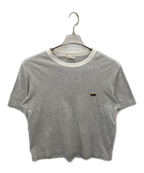 MARNI（マルニ）MARNI (マルニ) ロゴ刺繍Tシャツ グレー サイズ:44の古着・服飾アイテム