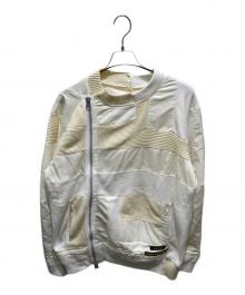 sacai×Hank WillisThomas（サカイ）の古着「ニット切替ライダースジャケット」｜ベージュ