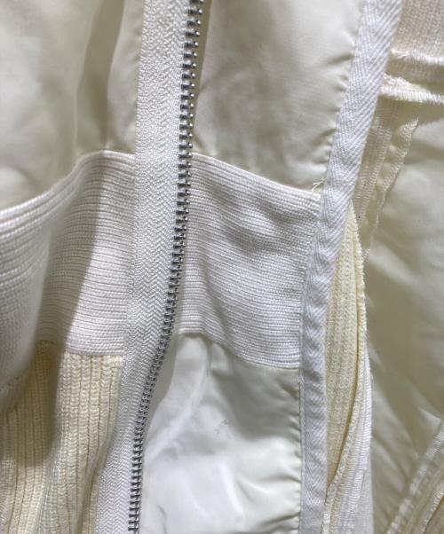 sacai（サカイ）sacai (サカイ) Hank WillisThomas ニット切替ライダースジャケット ベージュ サイズ:3の古着・服飾アイテム