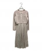 HER LIP TOハーリップトゥ）の古着「Bicolor Knit Dress Set」｜ピンク