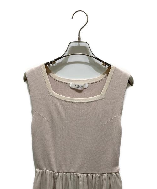 HER LIP TO（ハーリップトゥ）HER LIP TO (ハーリップトゥ) Bicolor Knit Dress Set ピンク サイズ:Ｍの古着・服飾アイテム