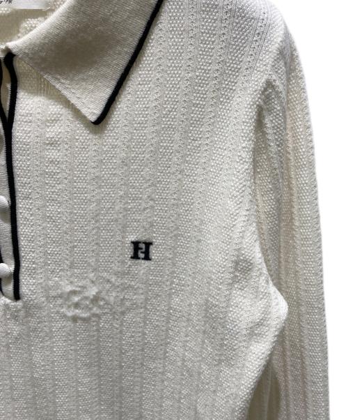 HER LIP TO（ハーリップトゥ）HER LIP TO (ハーリップトゥ) Pique Polo Knit Top ホワイト サイズ:Ｆの古着・服飾アイテム