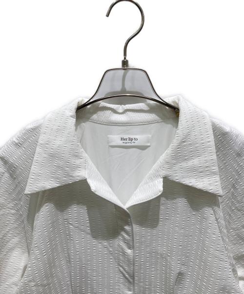 HER LIP TO（ハーリップトゥ）HER LIP TO (ハーリップトゥ) Vienna Volume Sleeve Shirt Dress ホワイト サイズ:Ｍの古着・服飾アイテム