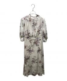 HER LIP TO（ハーリップトゥ）の古着「French Bouquet Puff Sleeve Dress」｜ベージュ