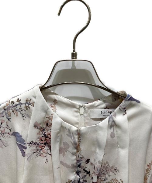 HER LIP TO（ハーリップトゥ）HER LIP TO (ハーリップトゥ) French Bouquet Puff Sleeve Dress ベージュ サイズ:Ｍの古着・服飾アイテム