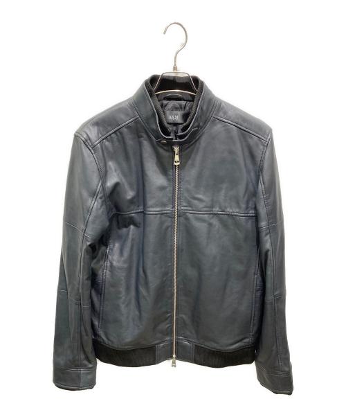 AKM（エーケーエム）AKM (エーケーエム) ラムレザーシングルライダースジャケット グレー サイズ:XLの古着・服飾アイテム