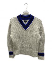 stussy（ステューシー）の古着「Mohair Tennis sweater」｜グレー