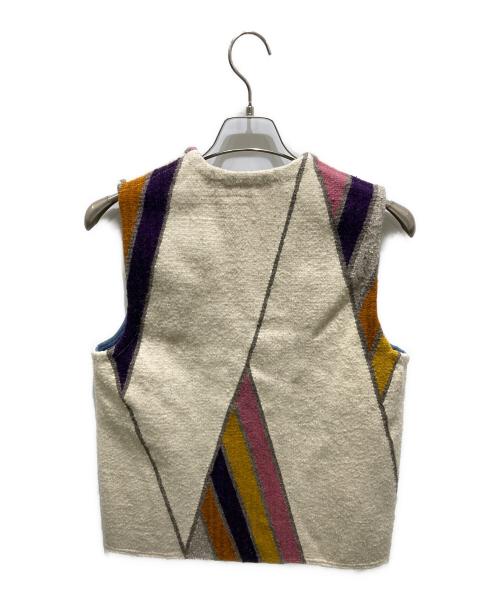 THE BUG IN THE BUG（ザバグインザバグ）THE BUG IN THE BUG (ザバグインザバグ) クルミボタン幾何学ウールベスト ベージュ サイズ:Ｓの古着・服飾アイテム