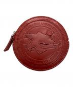 stussyステューシー）の古着「SURF DOT LEATHER POUCH」｜レッド