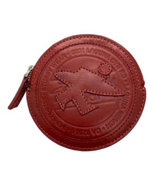 stussy（ステューシー）stussy (ステューシー) SURF DOT LEATHER POUCH レッドの古着・服飾アイテム