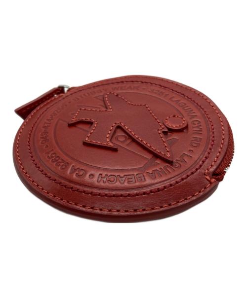 stussy（ステューシー）stussy (ステューシー) SURF DOT LEATHER POUCH レッドの古着・服飾アイテム