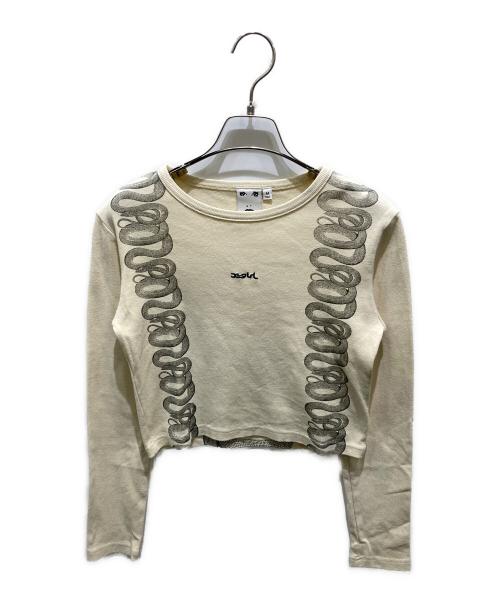 Hysteric Glamour（ヒステリックグラマー）Hysteric Glamour (ヒステリックグラマー) X-GIRL (エックスガール) L/S COMPACTTOP ベージュ サイズ:Ｍの古着・服飾アイテム