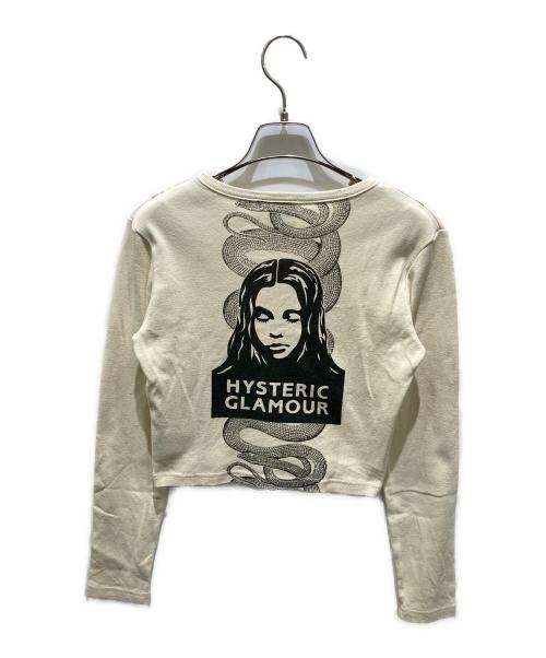 Hysteric Glamour（ヒステリックグラマー）Hysteric Glamour (ヒステリックグラマー) X-GIRL (エックスガール) L/S COMPACTTOP ベージュ サイズ:Ｍの古着・服飾アイテム