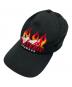 Hysteric Glamour（ヒステリックグラマー）の古着「FLAME WOMAN刺繍 キャップ」｜ブラック