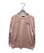 Candy Stripper×たまごっちキャンディーストリッパー×タマゴッチ）の古着「ふきげん WAFFLE L/S TEE」｜ピンク