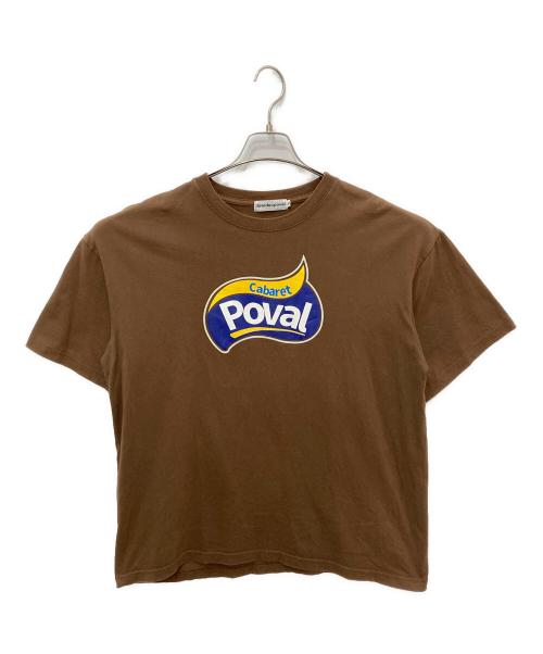 Cabaret Poval（キャバレーポバール）cabaret poval (キャバレーポバール) BEAUTY&YOUTH (ビューティーアンドユース) SNACKER TEE ブラウン サイズ:Lの古着・服飾アイテム
