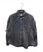H BEAUTY&YOUTHエイチ ビューティー&ユース）の古着「BLACK DENIM SHIRT」｜ブラック
