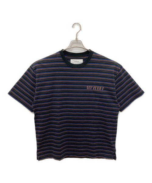 wonderland（ワンダーランド）wonderland (ワンダーランド) ボーダーカットソー ブラック サイズ:Lの古着・服飾アイテム