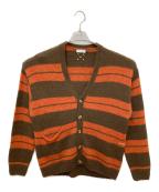 POP TRADING COMPANY×BEAUTY&YOUTHポップトレーディングカンパニー×ビューティーアンドユース）の古着「Striped Knitted Cardigan」｜ブラウン