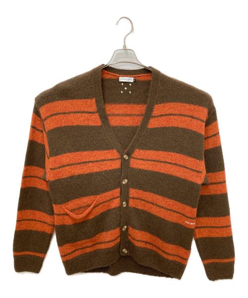 POP TRADING COMPANY（ポップトレーディングカンパニー）POP TRADING COMPANY (ポップトレーディングカンパニー) BEAUTY&YOUTH (ビューティーアンドユース) Striped Knitted Cardigan ブラウン サイズ:Mの古着・服飾アイテム