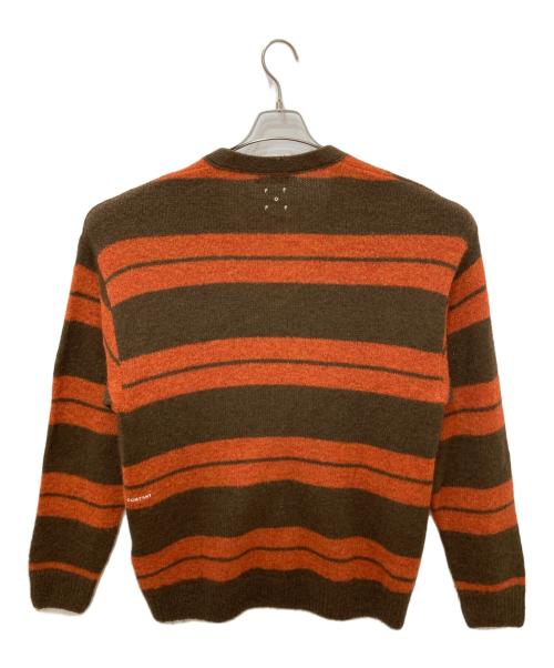 POP TRADING COMPANY（ポップトレーディングカンパニー）POP TRADING COMPANY (ポップトレーディングカンパニー) BEAUTY&YOUTH (ビューティーアンドユース) Striped Knitted Cardigan ブラウン サイズ:Mの古着・服飾アイテム