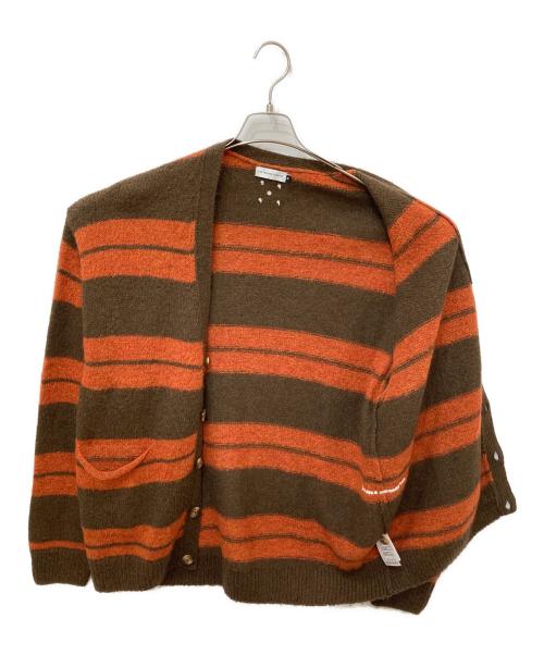 POP TRADING COMPANY（ポップトレーディングカンパニー）POP TRADING COMPANY (ポップトレーディングカンパニー) BEAUTY&YOUTH (ビューティーアンドユース) Striped Knitted Cardigan ブラウン サイズ:Mの古着・服飾アイテム