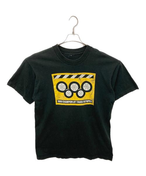 USED（ユーズド）USED (ユーズド) プリントTシャツ ブラック サイズ:実寸参照の古着・服飾アイテム