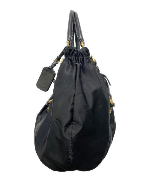 PRADA（プラダ）PRADA (プラダ) ロゴジャガードハンドバッグ ブラックの古着・服飾アイテム