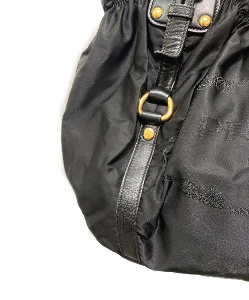 PRADA（プラダ）PRADA (プラダ) ロゴジャガードハンドバッグ ブラックの古着・服飾アイテム
