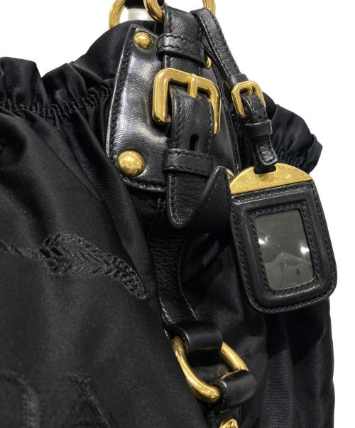 PRADA（プラダ）PRADA (プラダ) ロゴジャガードハンドバッグ ブラックの古着・服飾アイテム