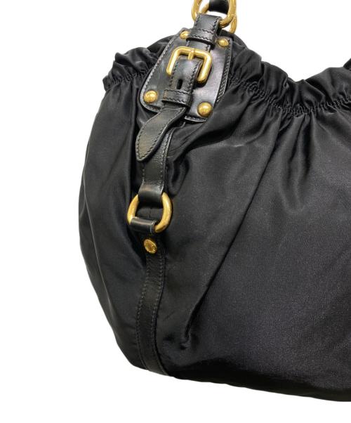 PRADA（プラダ）PRADA (プラダ) ロゴジャガードハンドバッグ ブラックの古着・服飾アイテム