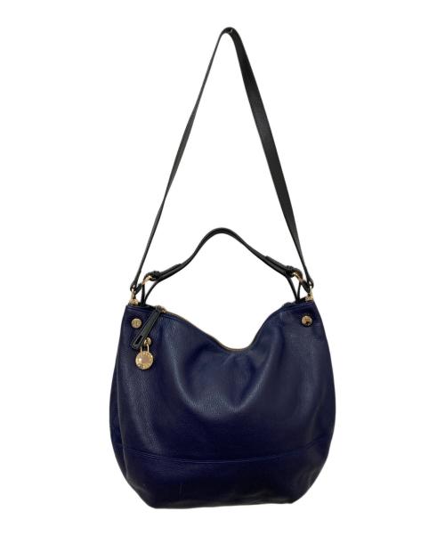FURLA（フルラ）FURLA (フルラ) 2WAYレザーショルダーバッグ ネイビーの古着・服飾アイテム