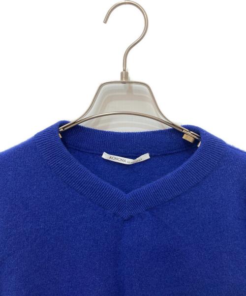 Agnona（アニオナ）Agnona (アニオナ) Vネックカシミヤニット ネイビー サイズ:Sの古着・服飾アイテム