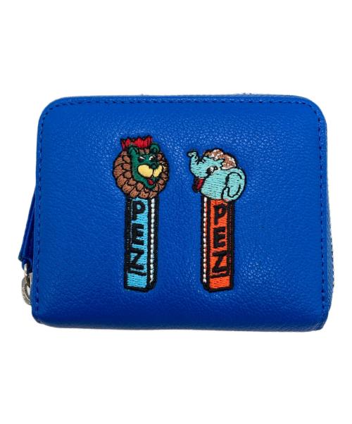 ear PAPILLONNER（イアパピヨネ）ear PAPILLONNER (イアパピヨネ) Perche (ペルケ) PEZ (ペッツ) ジャバラ折り財布 ブルーの古着・服飾アイテム